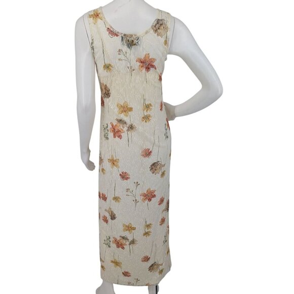 Vintage Francesca Caretti Maxi Slip Dress Women Size 12 Floral Lace Cottagecore - Picture 2 of 12